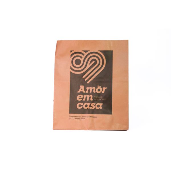 Saco Kraft Delivery - Tamanho - GG (30x36x20cm) - Personalizado - Impressão Colorida Na Frente Do Saco