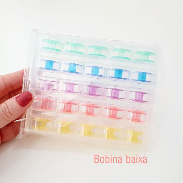 Caixa com 25 bobinas BAIXA colorida - BB-25-BB - BOUTIQUE DA RÊ