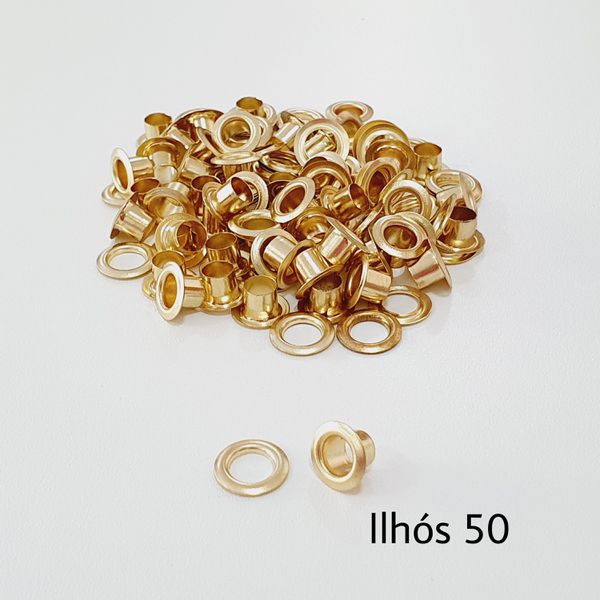 Ilhós com arruela n° 50 - Dourado (pacte 50 unidad... - BOUTIQUEDASRENDAS