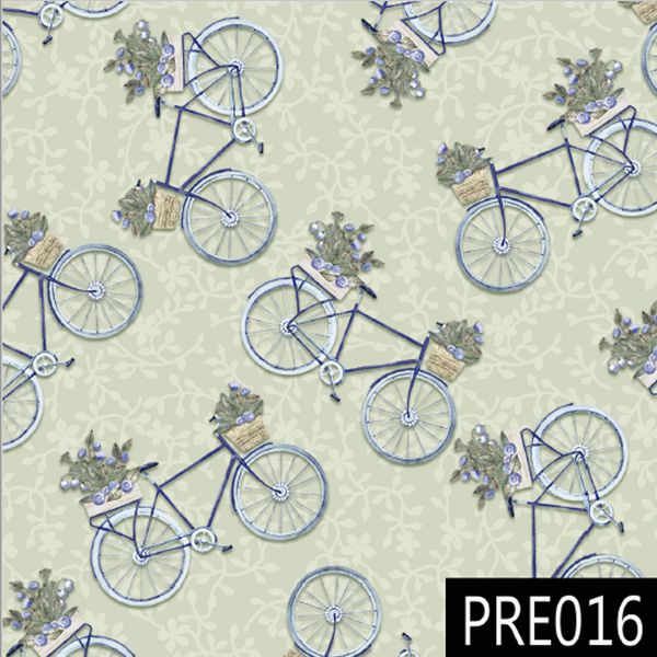 Tecido Tricoline Digital Jardim Azul - Bicicletas ... - BOUTIQUEDASRENDAS