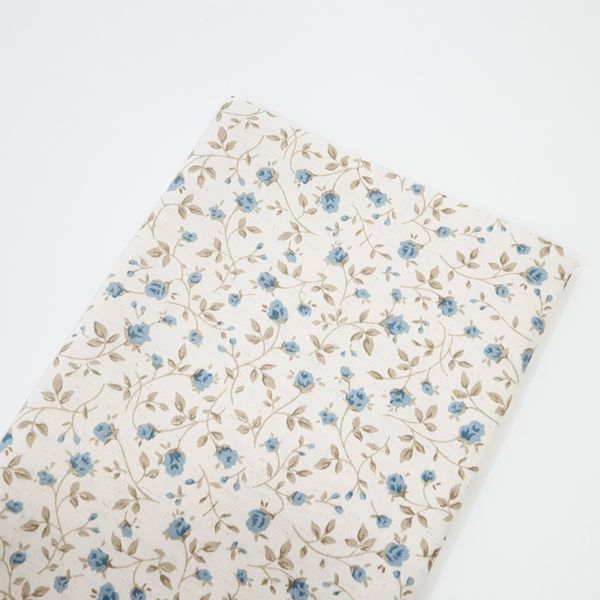 Tecido Linho Misto Estampado - Floral Azul miúdo -... - BOUTIQUEDASRENDAS