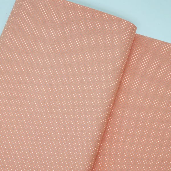 Tecido Tricoline Misto Micro Poá - Coral - 305-187... - BOUTIQUE DA RÊ