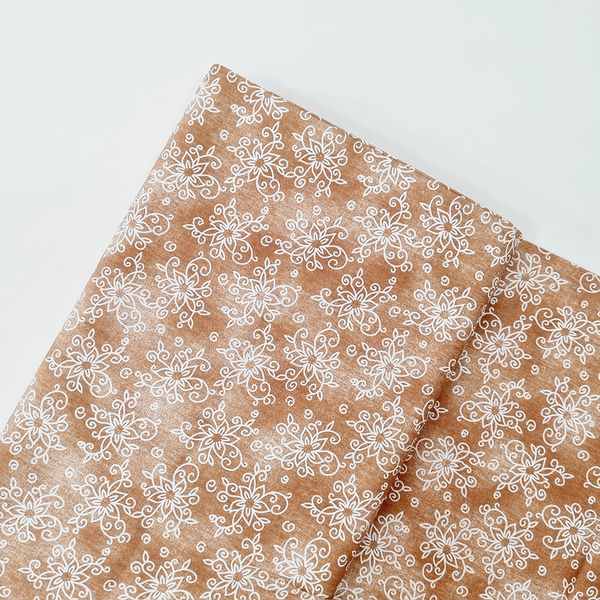 Tecido Tricoline 100% algodão arabesco - marrom - ... - BOUTIQUE DA RÊ