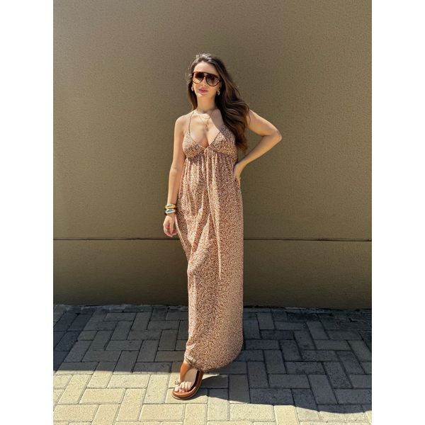 Vestido Flower - Marrom