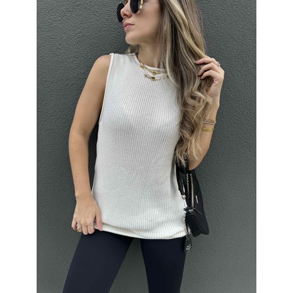 Blusa Francesca Alongada - Branca