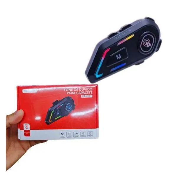 Fone Ouvido Comunicador Bluetooth Capacete Motociclista Tomate