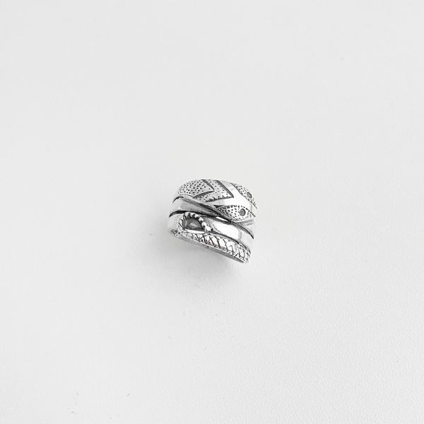Anel espiral cobra prata 925 