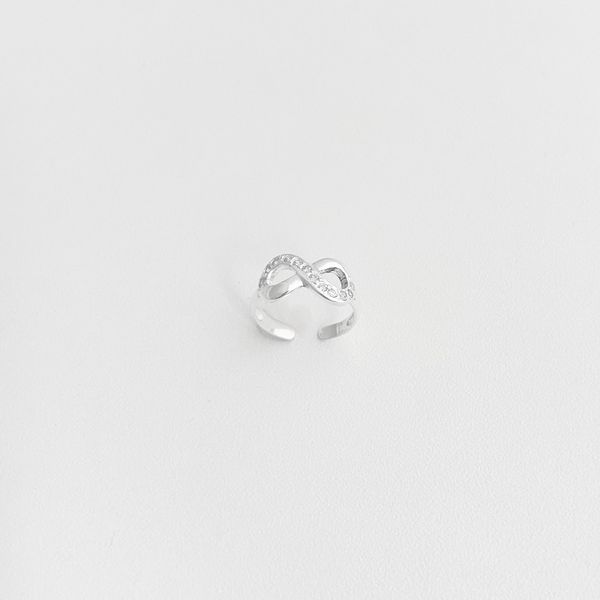 Anel falange infinito zircônias prata 925 
