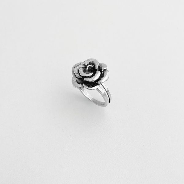 Anel rosa indiana grande prata 925 
