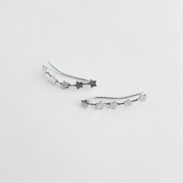 Brinco ear cuff estrelinhas prata 925 