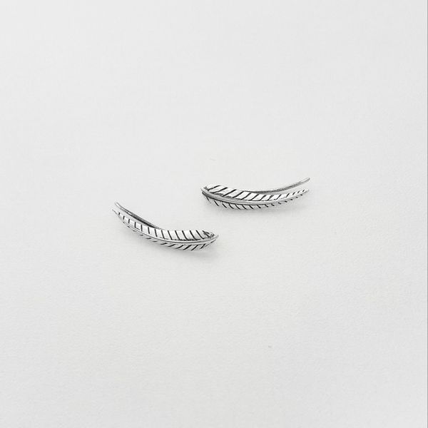 Brinco ear cuff folha prata 925 