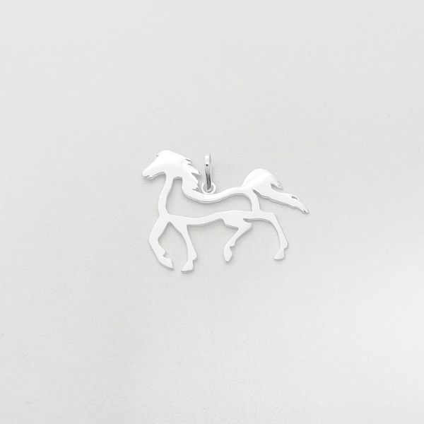 Pingente cavalo grande vazado prata 925 