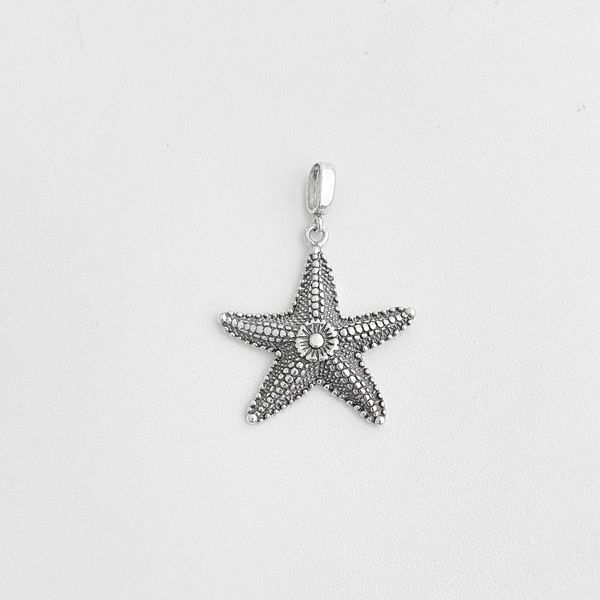 Pingente estrela do mar grande prata 925 