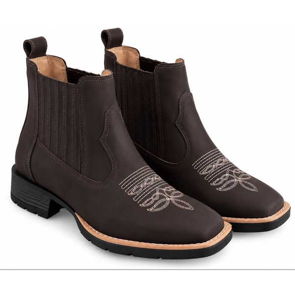Botina Texana Brahman Boots Vira Francesa Café - Brahman Boots