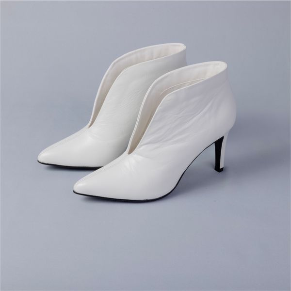 Ankle Boot Branco Divalesi Salto Fino 