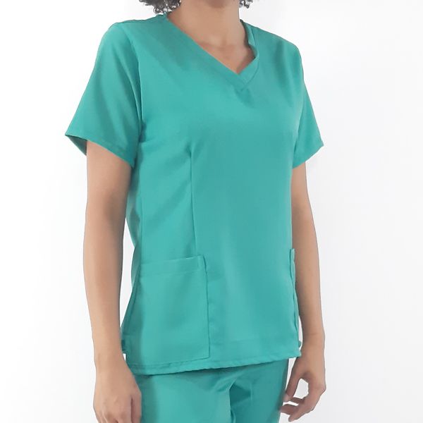 Camisa Scrub Verde Jade Feminino Pijama Cirúrgico 