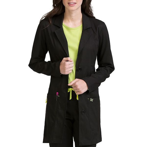 Jaleco Preto Feminino Gola Blazer em Microfibra Gabardine