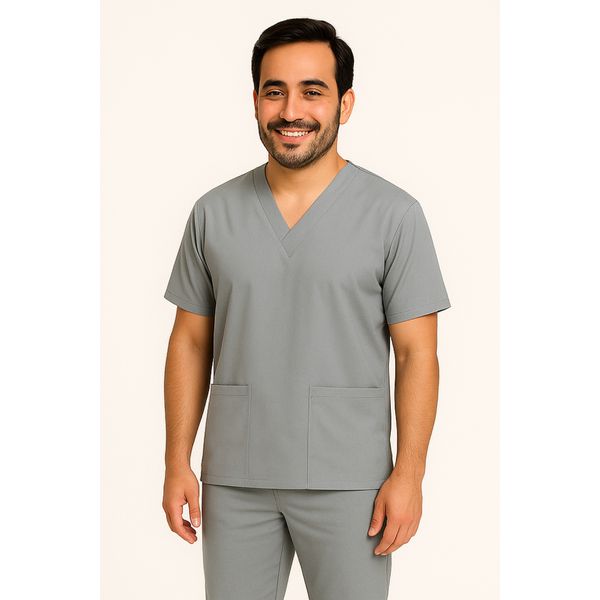 Camisa Scrub Cinza Masculina - Privativo Pijama Cirúrgico