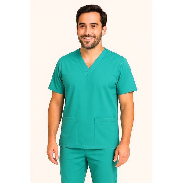 Camisa Scrub Verde Jade Masculina - Privativo Pijama Cirúrgico