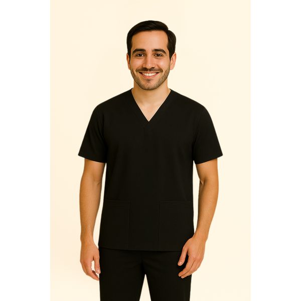 Camisa Scrub Preta Masculina - Privativo Pijama Cirúrgico