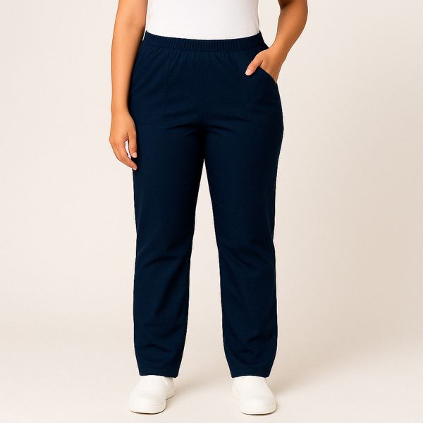 Calça Feminina em Gabardine Azul Marinho