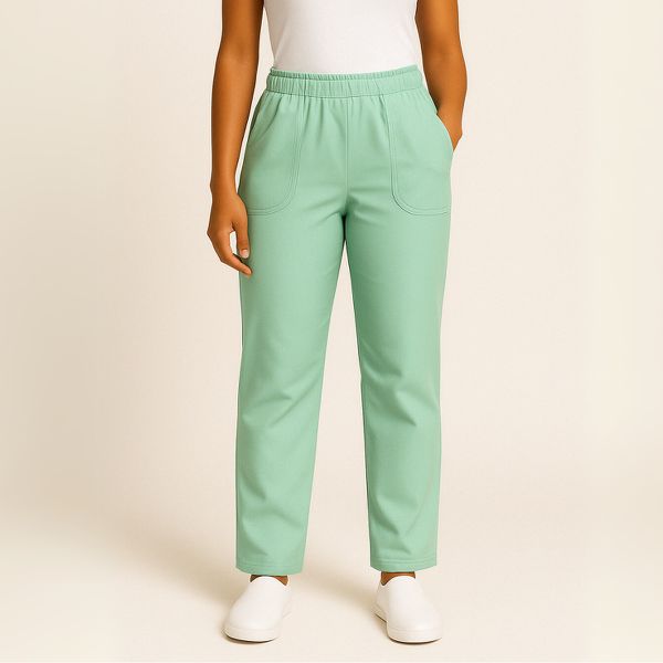Calça em Gabardine Verde Água