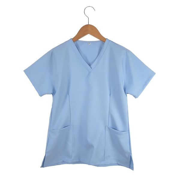 Camisa Scrub Pijama Cirúrgico Azul Bebe Gabardine