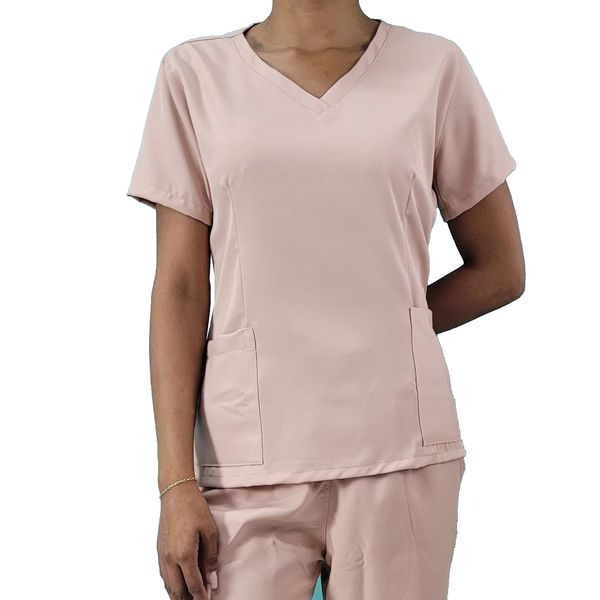 Camisa Scrub Rosê Feminino Pijama Cirúrgico
