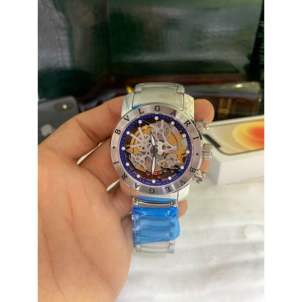 Relogio Bvlgari - Eskeleto Com Safira Cod.bvesas-006