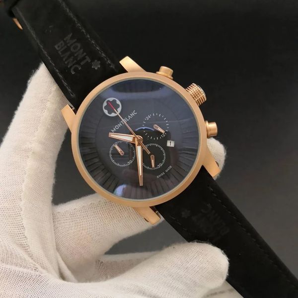 Relogio Montblanc Couro Cod.mbcon-006