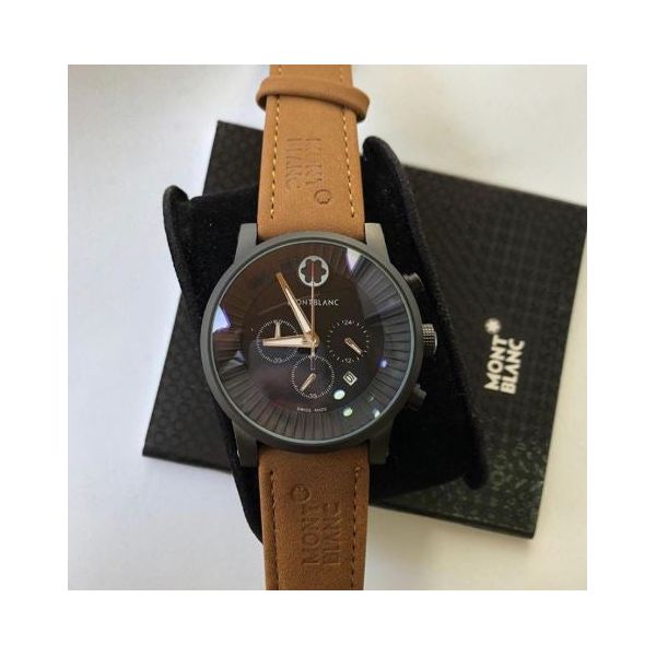 Relogio Montblanc Couro Cod.mbcon-0012
