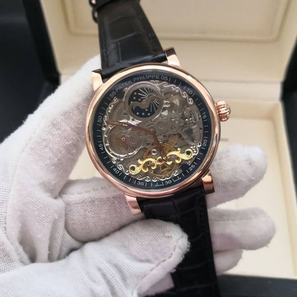 Relogio Patek Philippe Eskeleto Couro Cod.pkeco-003
