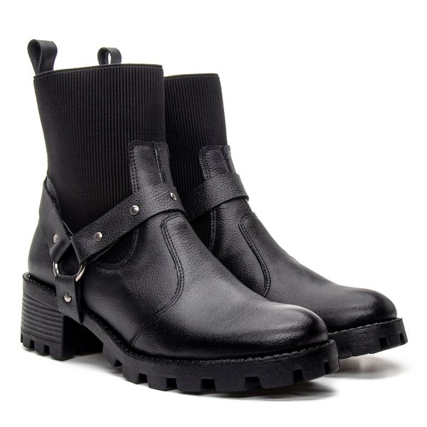 Bota Feminina Tratorada Elástico com fivela