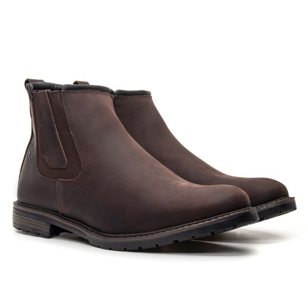 Botina Masculina Couro Crazy Horse Brown
