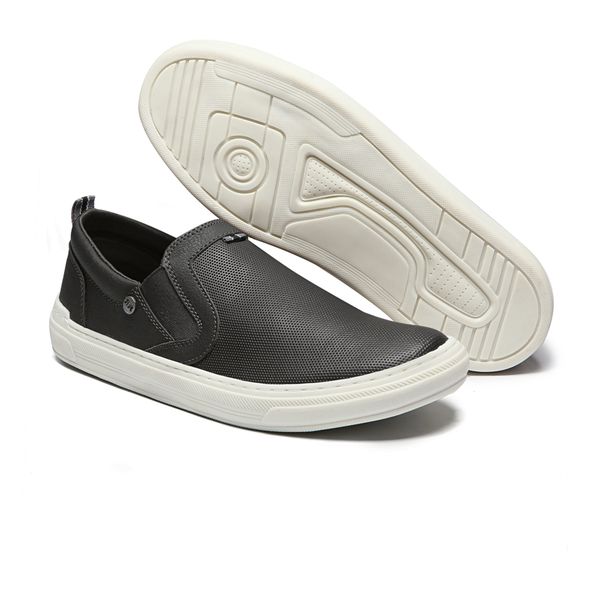 T nis Slip On Iate Masculino El stico Wave Casual Preto Copia