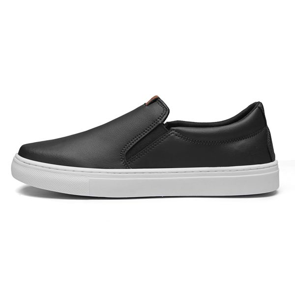 Kit 3 Pares T nis Slip On Iate Masculino El stico Casual Preto