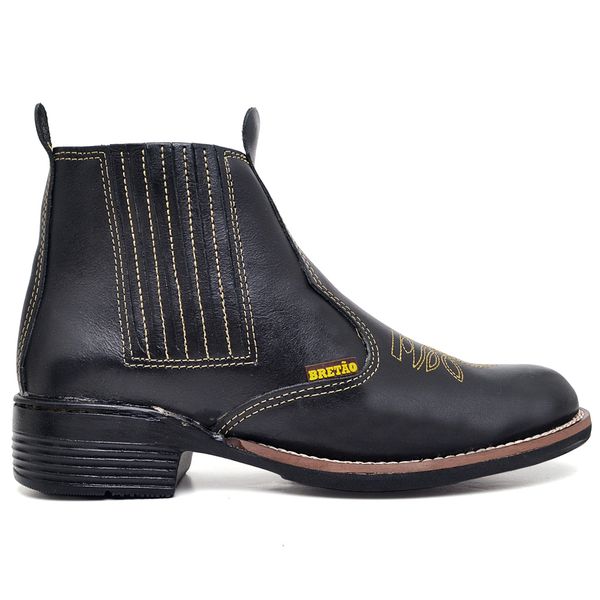 Botina Country Texana Masculina Látego Preto