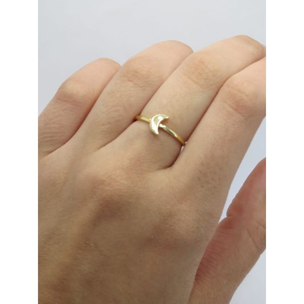 Anel com Lua Lisa 1mm - BRIDA FOLHEADOS