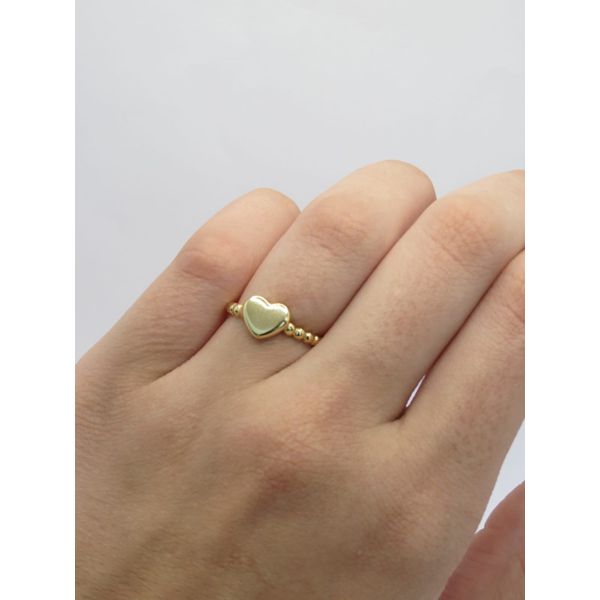 Anel Bolinha com Coração 2mm - BRIDA FOLHEADOS