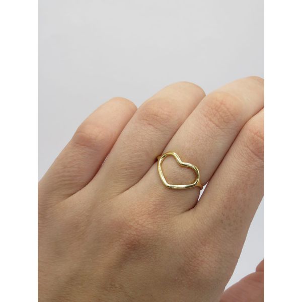 Anel Coração Grande Vazado 1mm - BRIDA FOLHEADOS