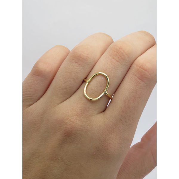 Anel Oval Vazado 1mm - BRIDA FOLHEADOS