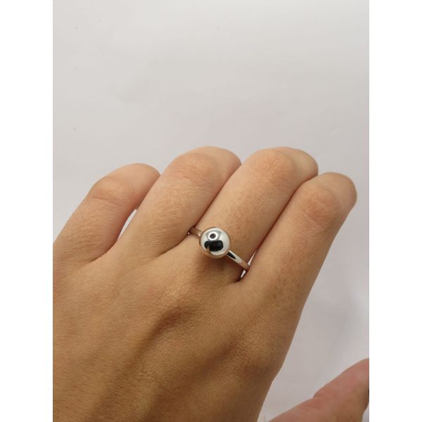 Anel de Bola Liso Ródio - BRIDA FOLHEADOS