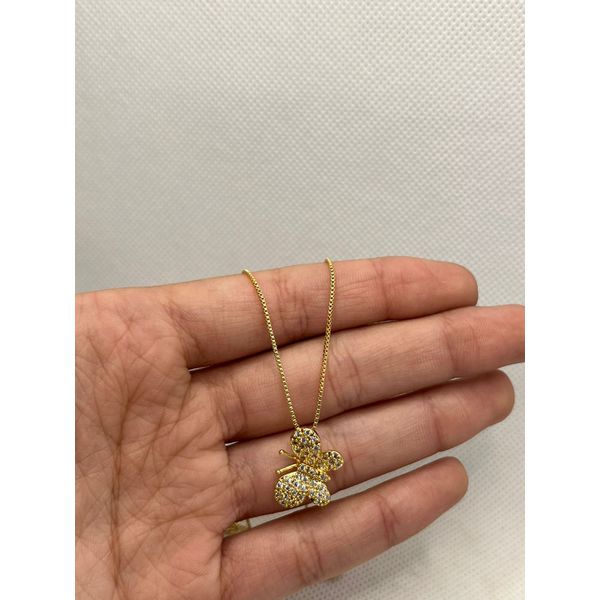 Colar Com Pingente Borboleta Cravejada - BRIDA FOLHEADOS