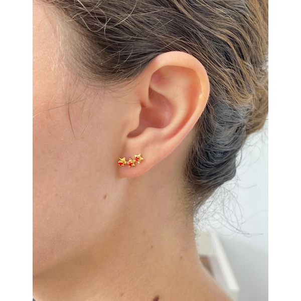 Brinco Estrelas Vermelhas - BRIDA FOLHEADOS