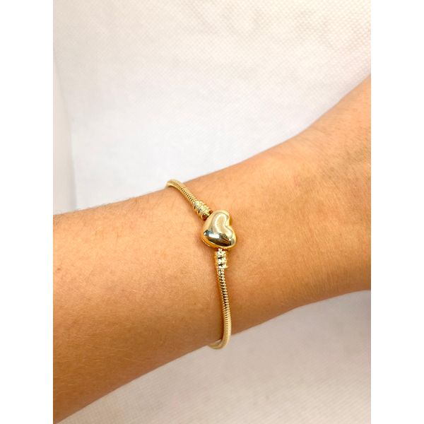 Pulseira Para Berloques Fecho Coração - BRIDA FOLHEADOS