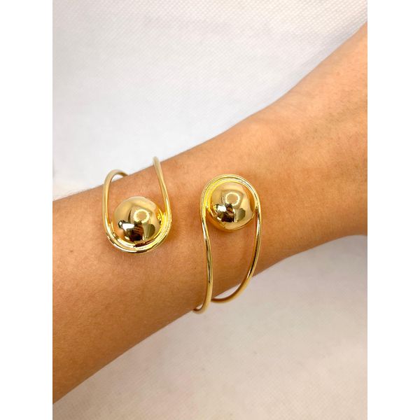 Bracelete Duas Bolas Regulável - BRIDA FOLHEADOS