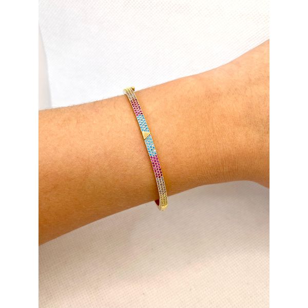 Bracelete Cravejado Colorido - BRIDA FOLHEADOS