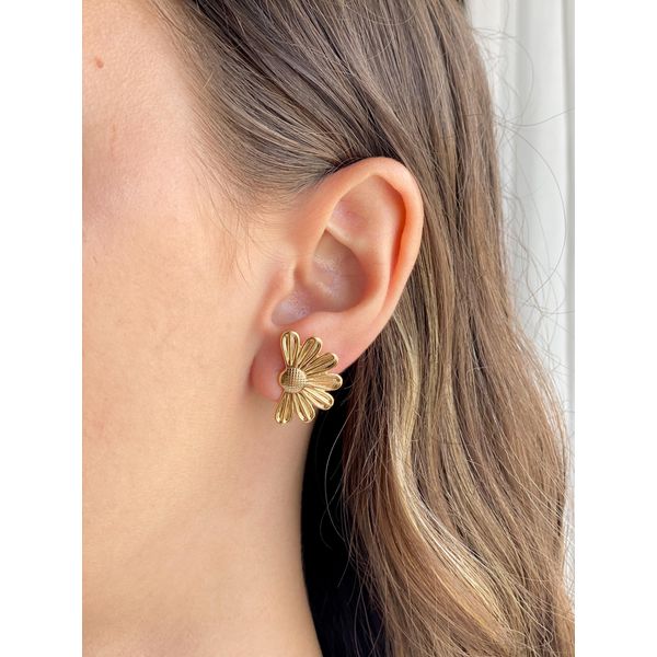 Brinco Flor Chapa - BRIDA FOLHEADOS