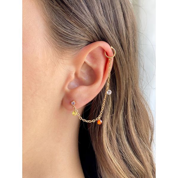 Brinco Corrente Piercing - BRIDA FOLHEADOS