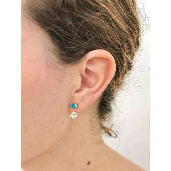 Brinco Azul com Zircônia - BRIDA FOLHEADOS